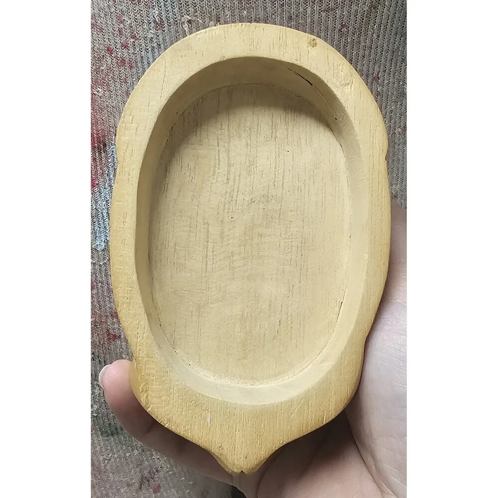 Arthur Court Designs 1980's Hand Carved Cat Wood Trinket Stash Box